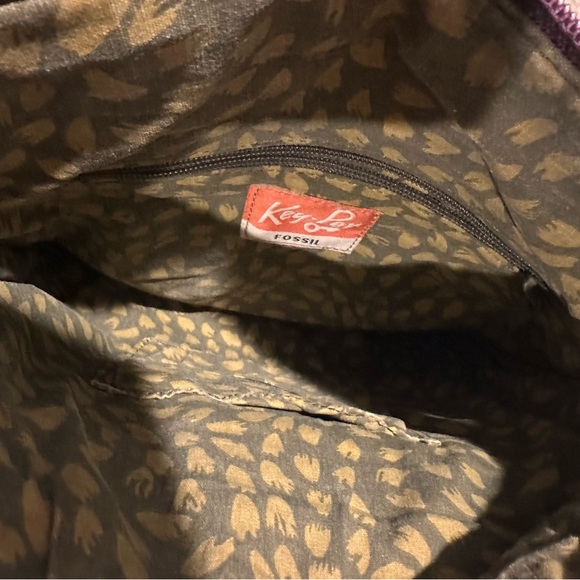 Fossil Key-Per Purple and Silver Crossbody Bag with Adjustable Strap - Picture 4 of 7